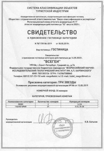Гостиница Всероссийского Научно-Исследовательского Геологического Института им. А.П. Карпинского (ВСЕГЕИ)