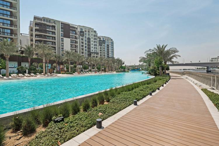 Pool Side View At Dubai Creek Harbour