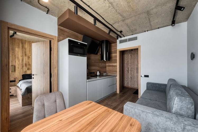 Апартаменты В Стиле Лофт Панорамные Окна Напротив Курорта Красная Поляна