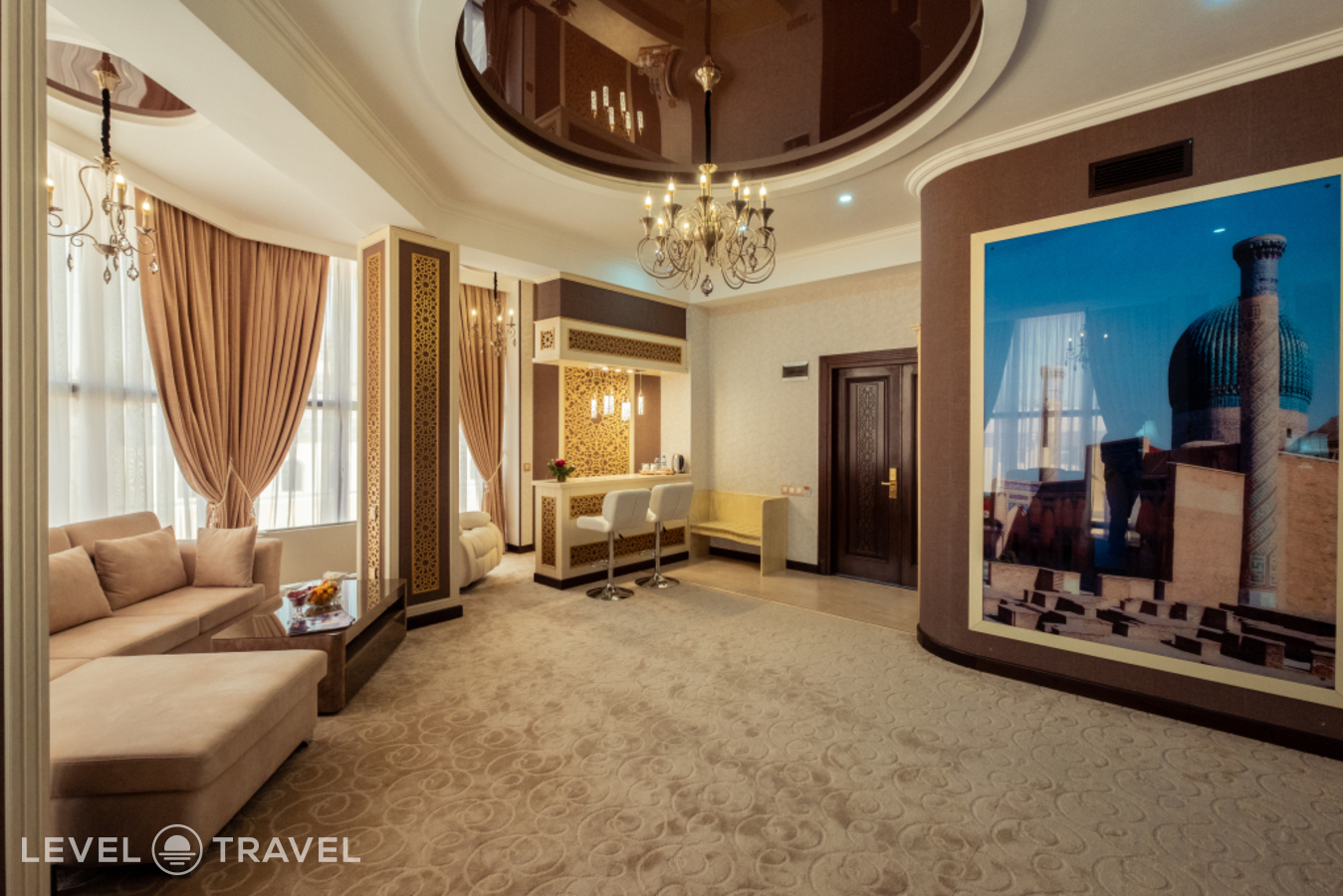 фотографии номера Апартаменты Luxury с 2 комнатами с балконом и с видом на город отеля Dilimah Hotel в Узбекистан(Самарканд) - фото №4