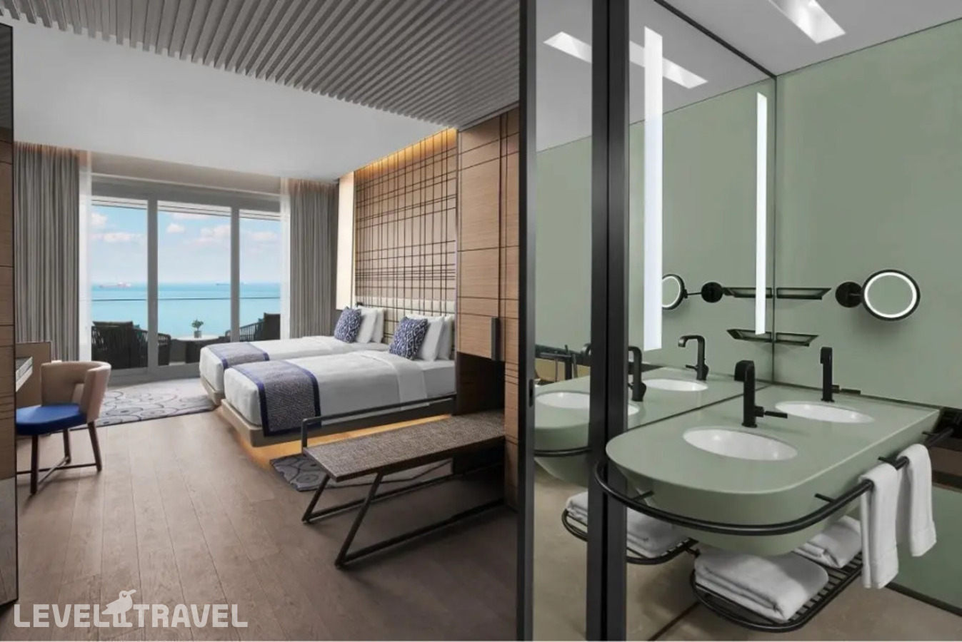фотографии номера Делюкс с видом на море (две односпальные кровати) отеля JW Marriott Hotel Istanbul Marmara Sea в Турция(Бакыркёй) - фото №2