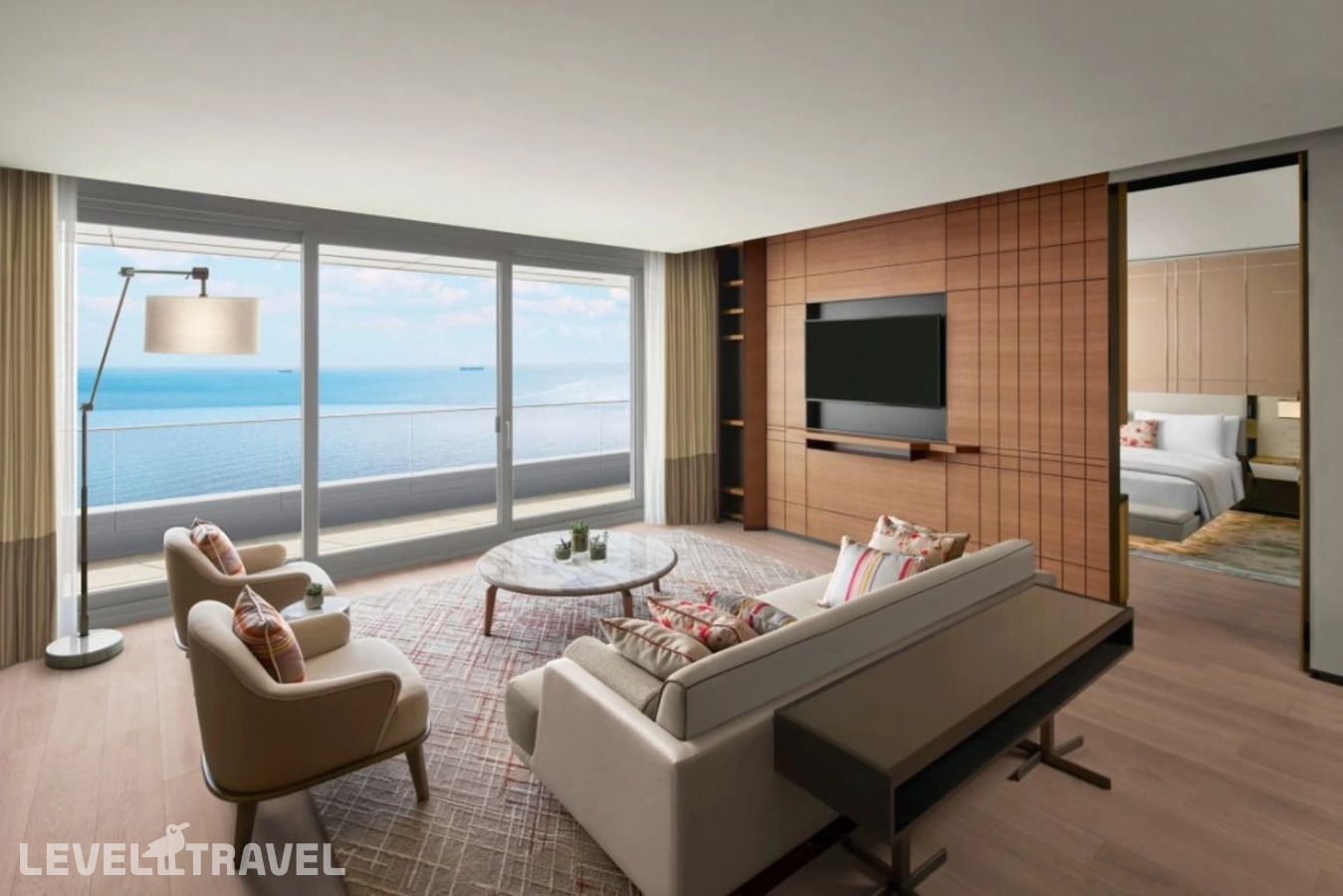 фотографии номера Люкс Executive c 1 комнатой с видом на море отеля JW Marriott Hotel Istanbul Marmara Sea в Турция(Бакыркёй) - фото №1