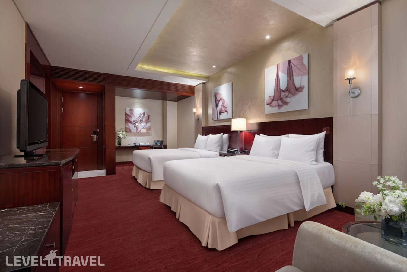 фотографии номера Делюкс с видом на город (две двуспальные кровати) отеля Beijing Marriott Hotel Northeast в Китай(Пекин) - фото №4