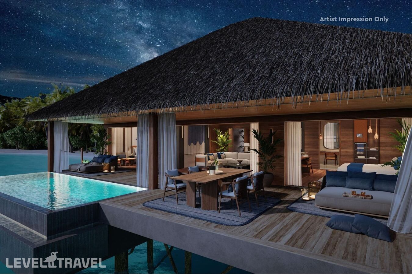 Люкс на воде с бассейном (2 спальни) — фото 2