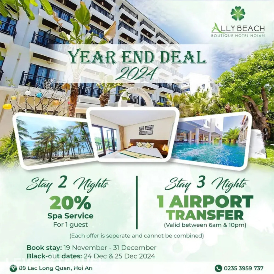 фотографии номера Трехместный делюкс отеля Ally Beach Boutique Hotel Hoian в Вьетнам(Хойан) - фото №1