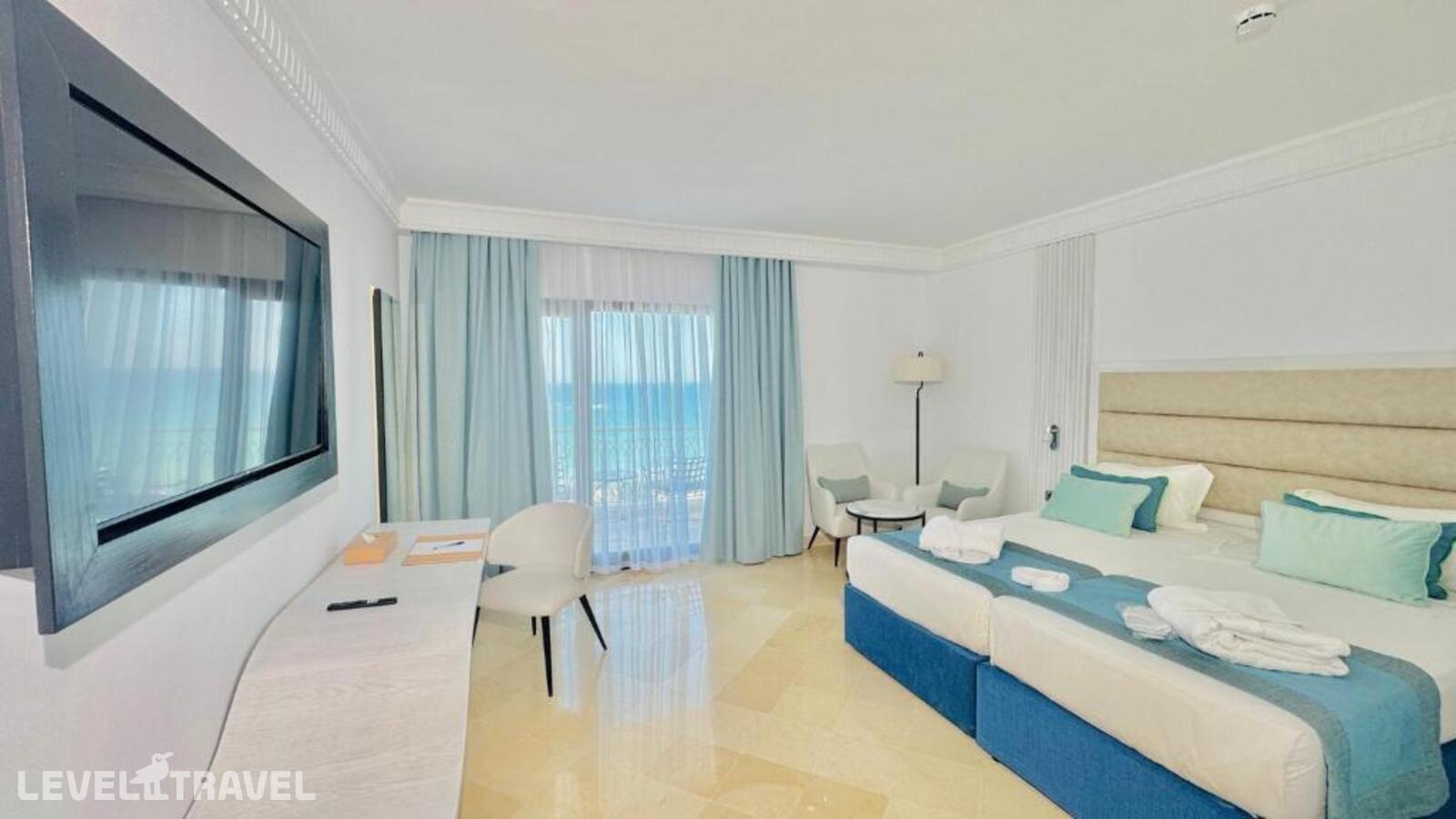 фотографии номера Улучшенный с видом на море отеля Vincci Saphir Palace & Spa (Ex. Saphir Palace & Spa Hammamet) в Тунис(Ясмин) - фото №1