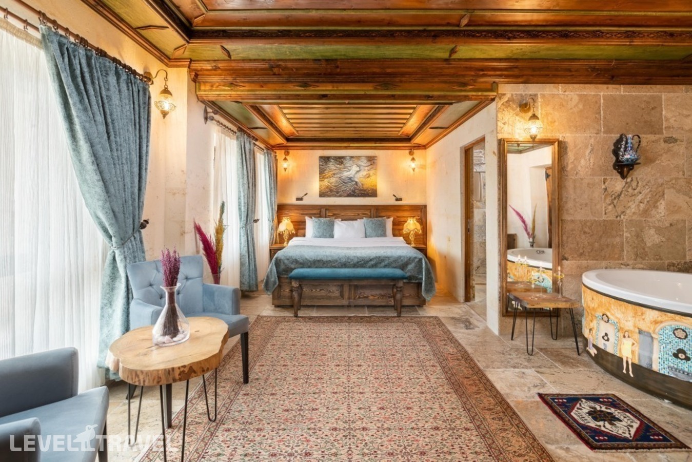 фотографии номера Роскошный люкс с балконом отеля Acer Cave Hotel в Турция(Ортахисар) - фото №3