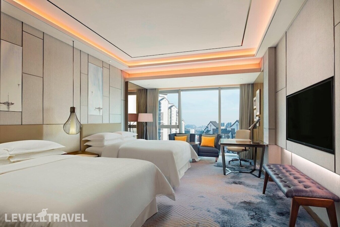 фотографии номера Стандартный (две односпальные кровати) отеля Sheraton Guangzhou Nansha Hotel в Китай(Гуанчжоу) - фото №1