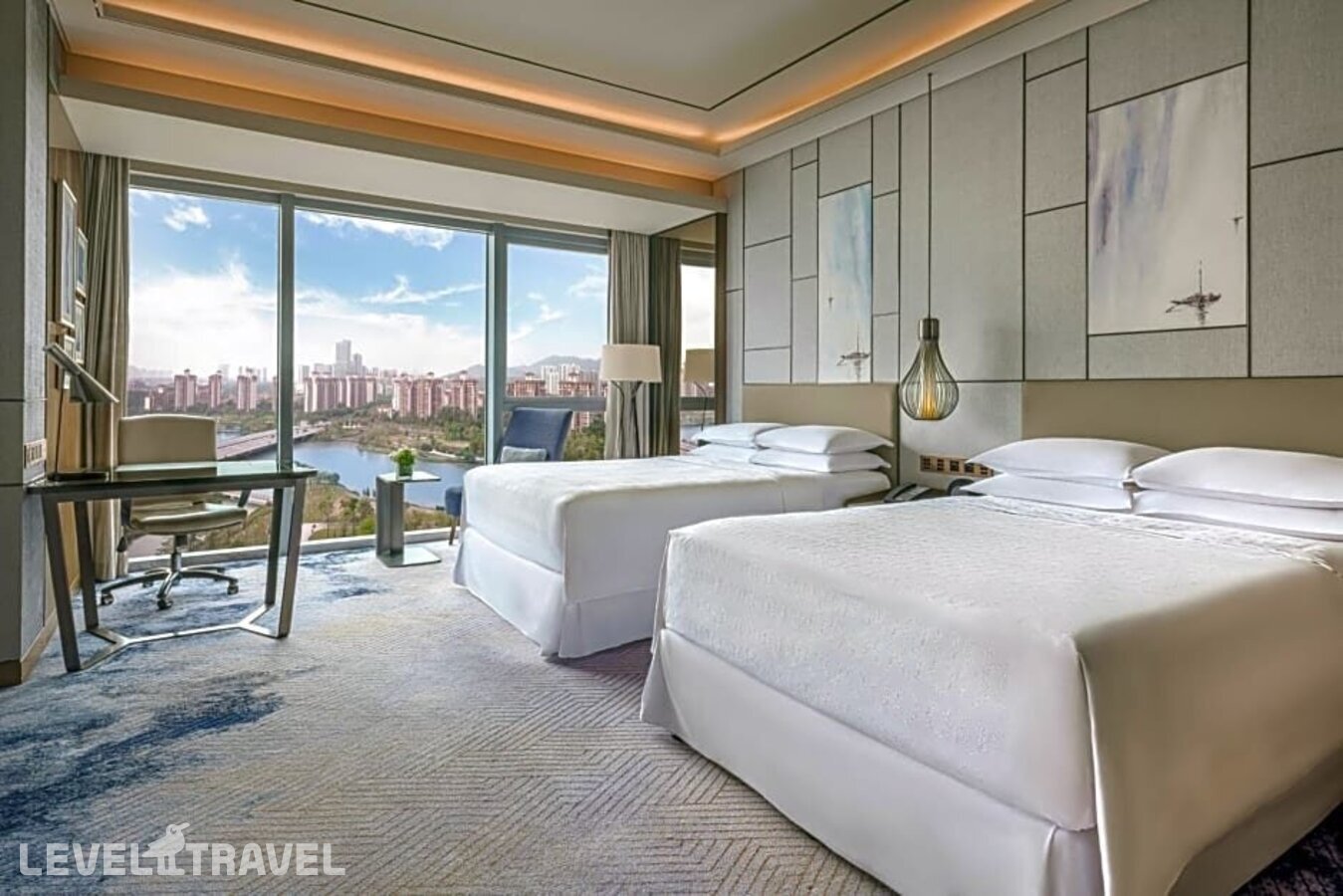 фотографии номера Представительский (две односпальные кровати) отеля Sheraton Guangzhou Nansha Hotel в Китай(Гуанчжоу) - фото №2