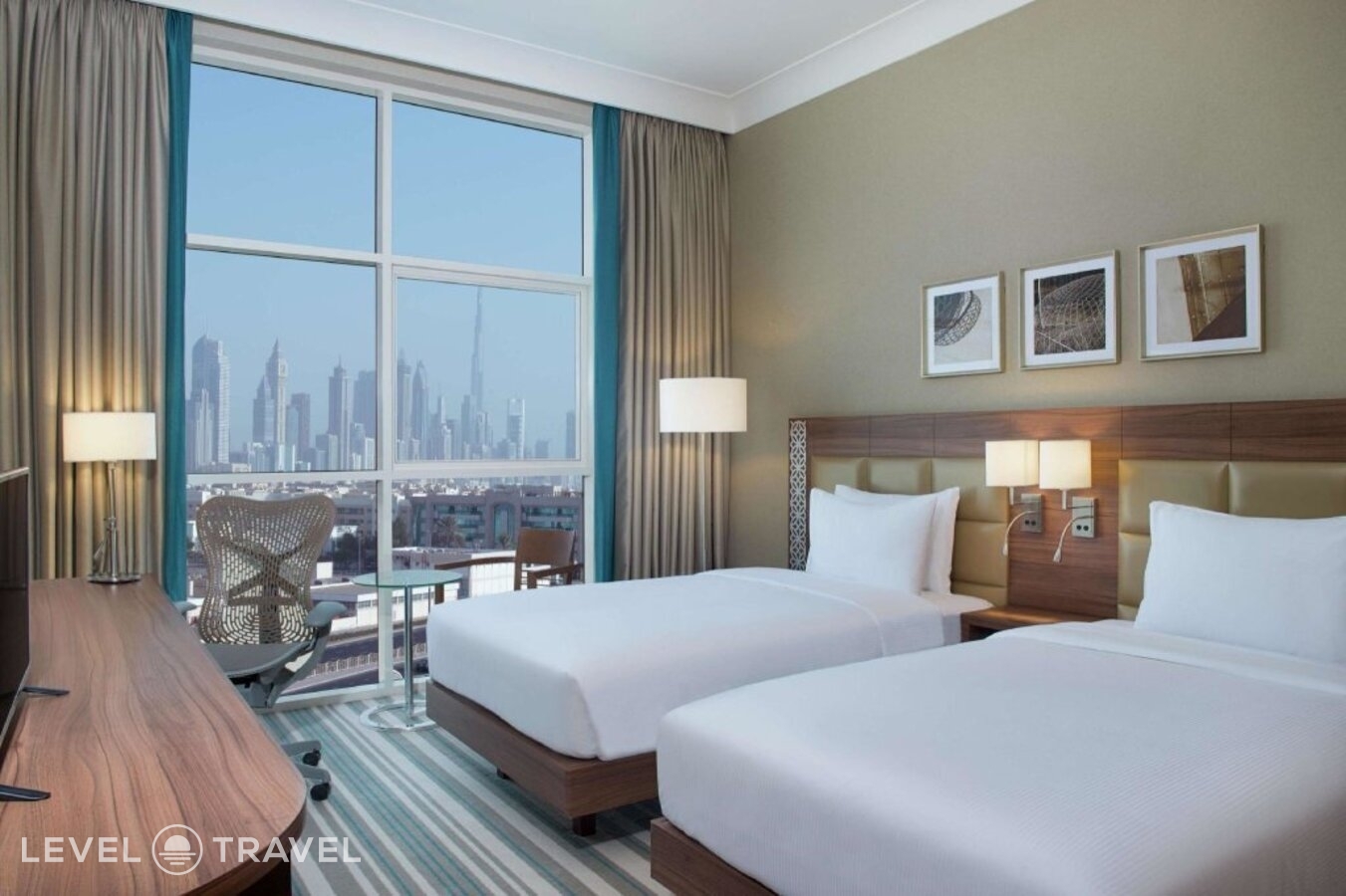 фотографии номера Стандартный (две односпальные кровати) отеля Hilton Garden Inn Dubai Jumeirah (Ex. Hilton Garden Inn Dubai Al Mina) в ОАЭ(Бар Дубай) - фото №8